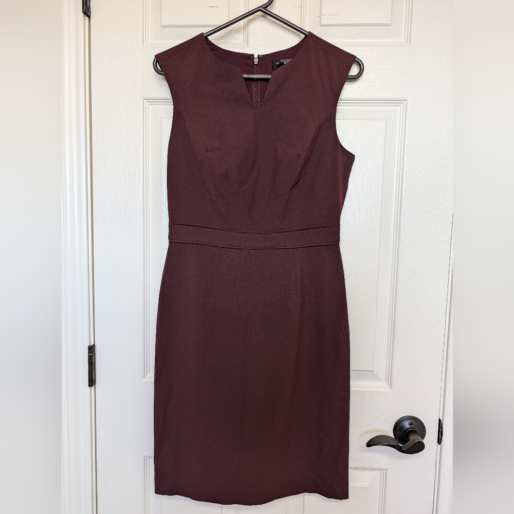THE LIMITED Collection Sheath Dress Work Professional Burgundy Wine Maroon Sz 2